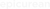 Epicurean logo in white on gray background