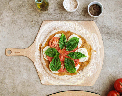 Epicurean Natural Pizza Peel with Pizza