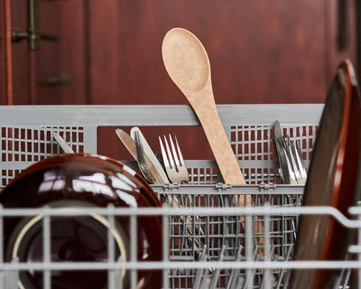 Kitchen Series Small Spoon in Natural in the dishwasher